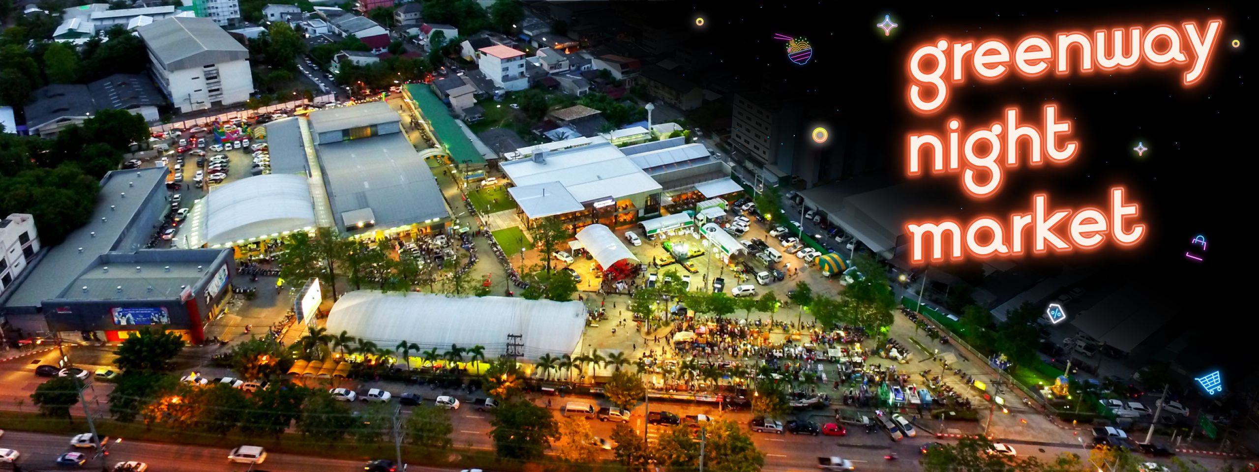 Greenway · the evening market lighting up